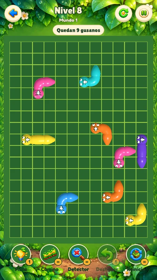 A level: the worms and their exit arrows